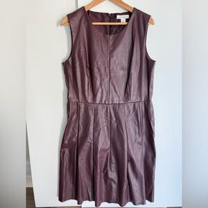 LIZ CLAIBORNE Faux Leathrt Dress